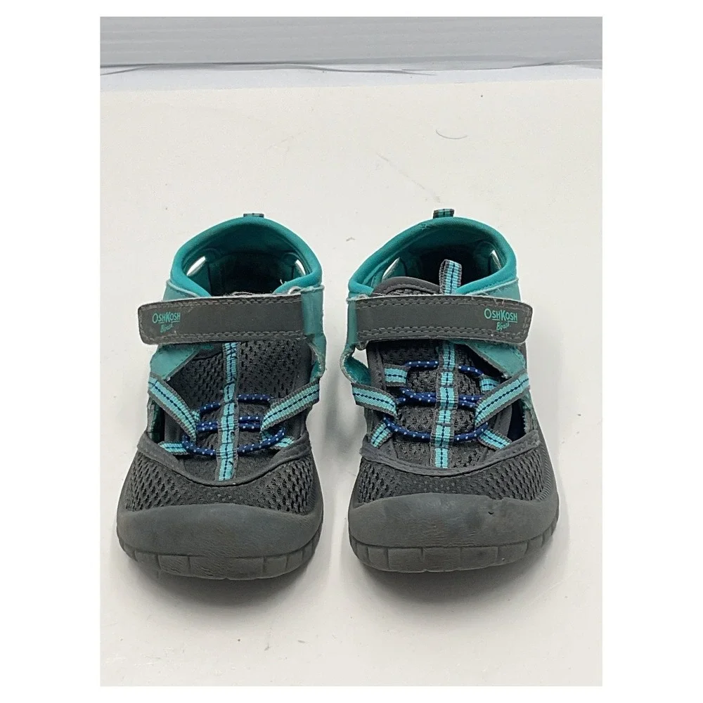 OshKosh B'gosh Kids Water Shoes Sandals‎ Grey Teal Size 8